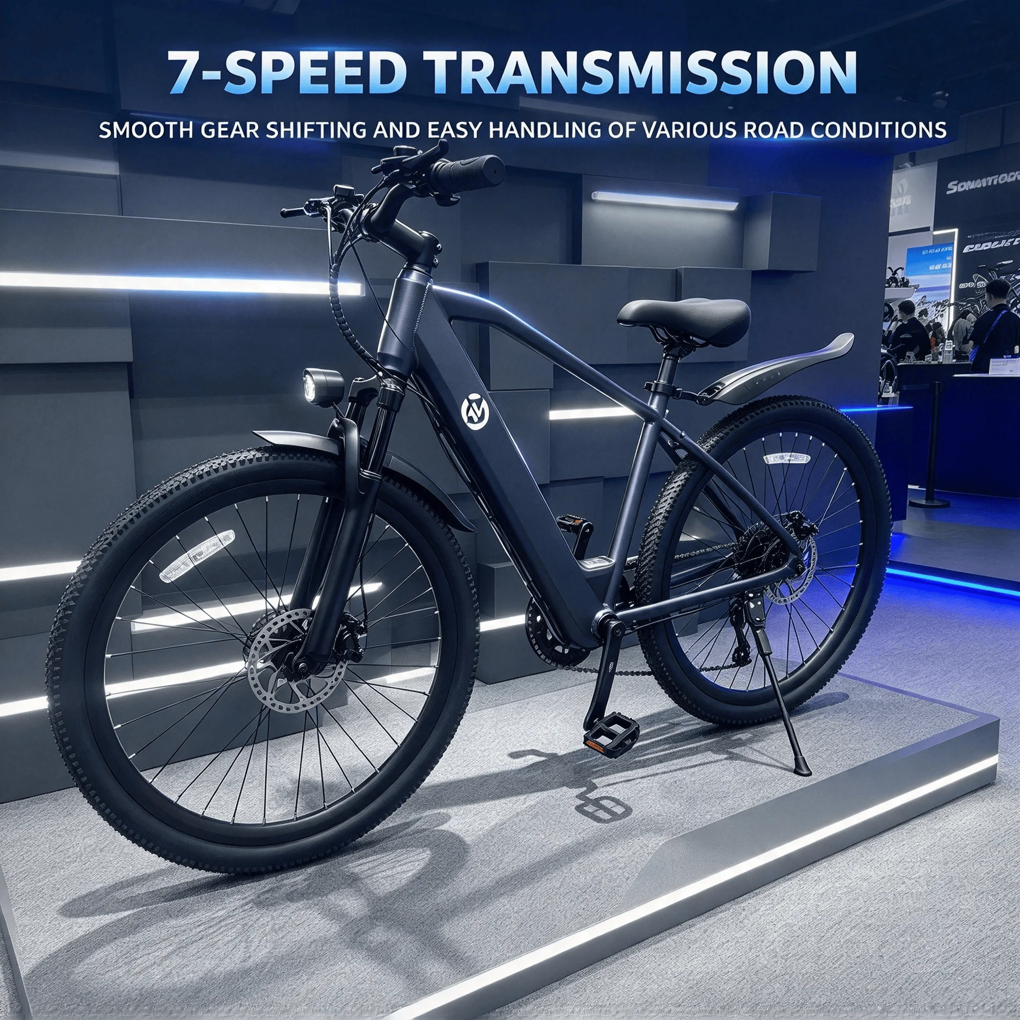 Outdoor electric bicycle for cycling enthusiasts full suspension shock absorption front and rear disc brakes 48V 500W motor 24 inch wheel hub 7 speed thumb shifter long battery life local warehouse ideal for family best gift for halloween.