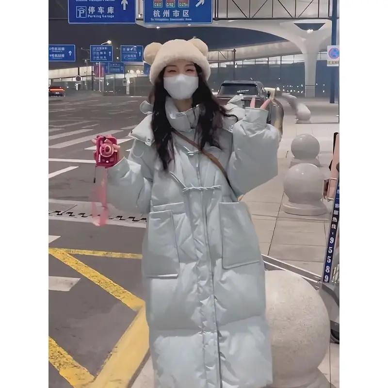 2025 Winter New Women's Oversized Down Cotton Jacket Commuter Long Warm Cotton Jacket