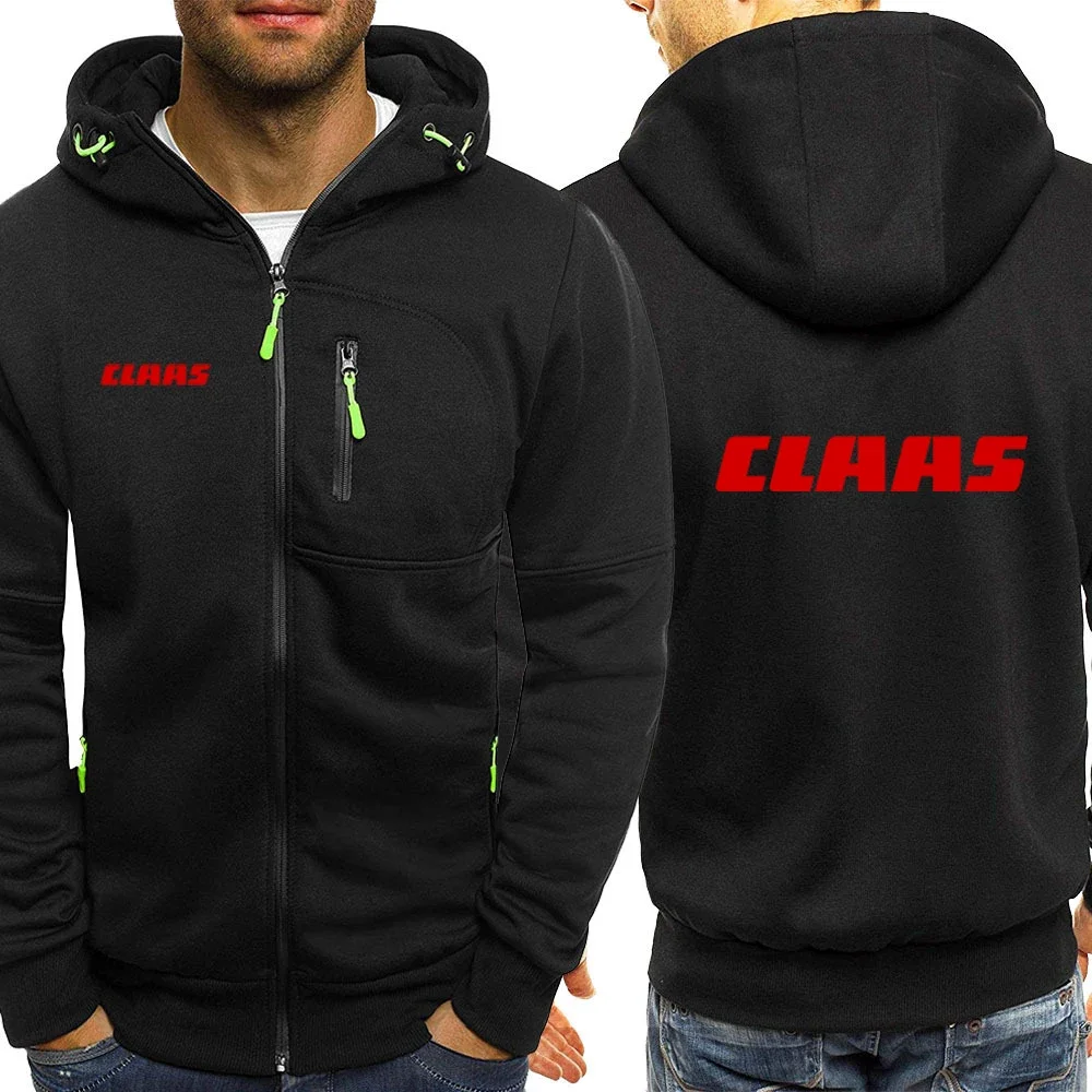 2024 New Men\'s CLAAS Printing Fashion Clothes Fleece Hoodies Spring and Autumn Comfortable Casual Zipper Jackets Sweatshirt Coat