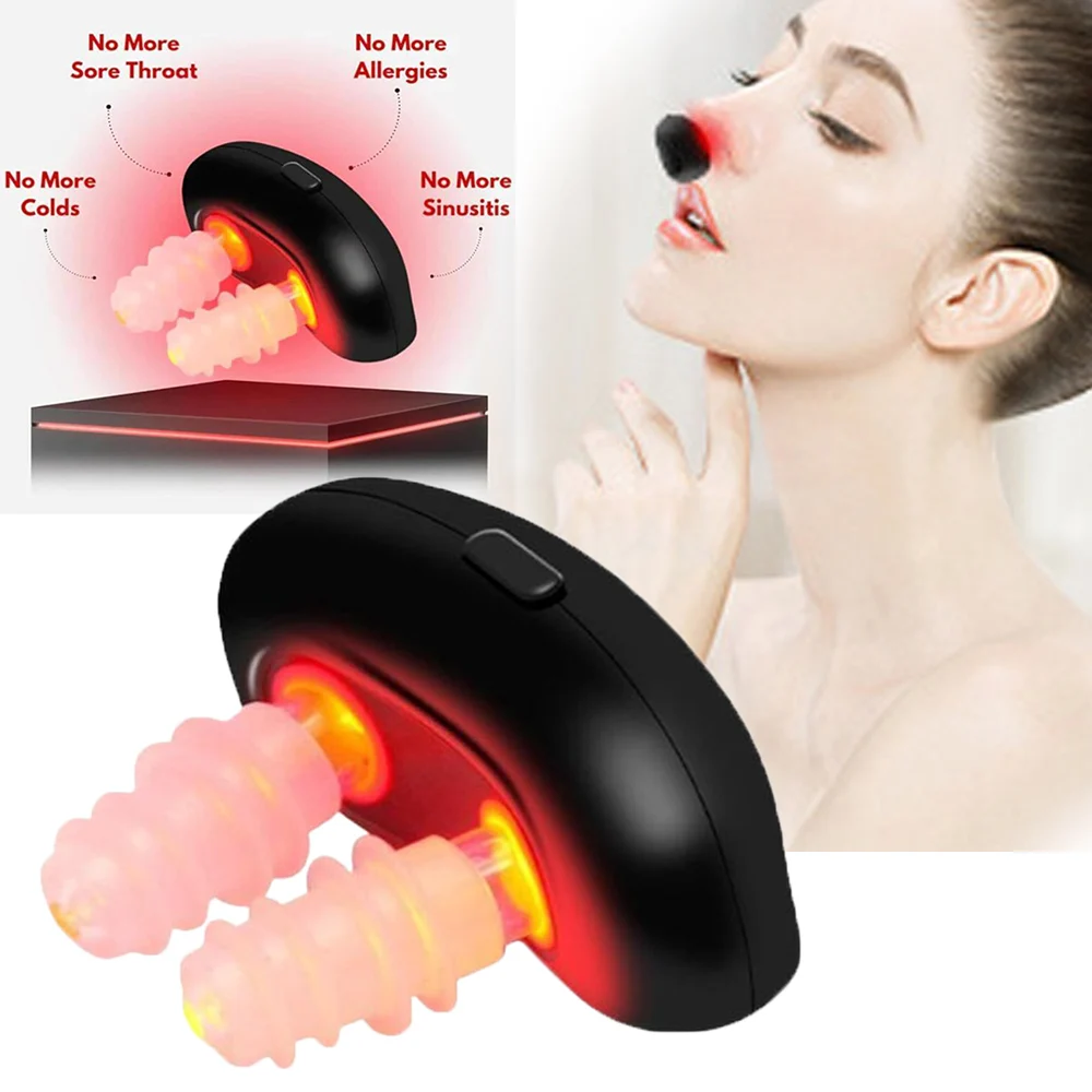 Cordless Red Light Nasal Therapy Device Rhinitis Relief Tool Infrared Nasal Therapy Device for Improving Nasal Ventilation