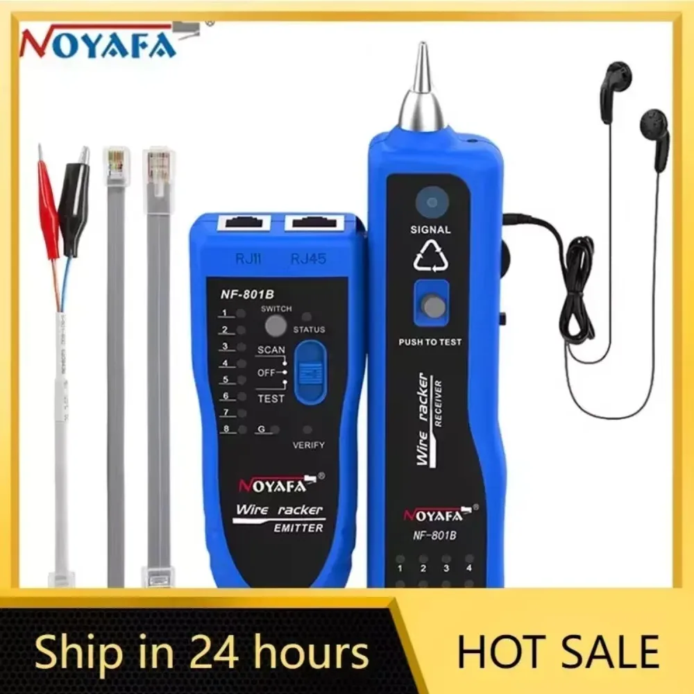 Noyafa Customization NF-801 Network Cable Tester RJ45 RJ11 Ethernet LAN Line Finder With LED Lighting Telphone Wi