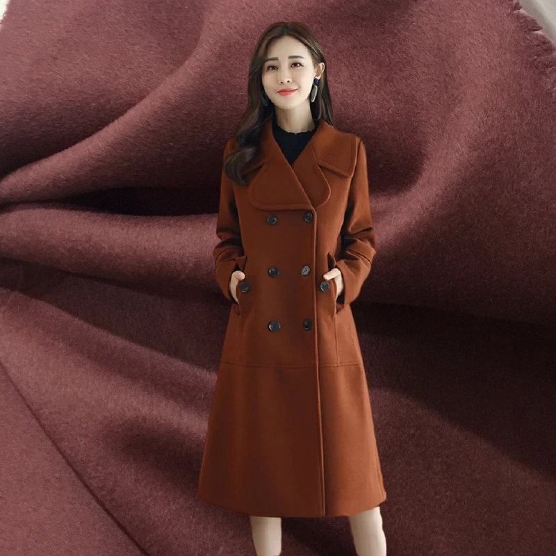 

Double-sided Cashmere Wool Fabric Brand Fashion Design Autumn Winter Coat Good Warmth Cloth for Sewing Diy by the Meter Material