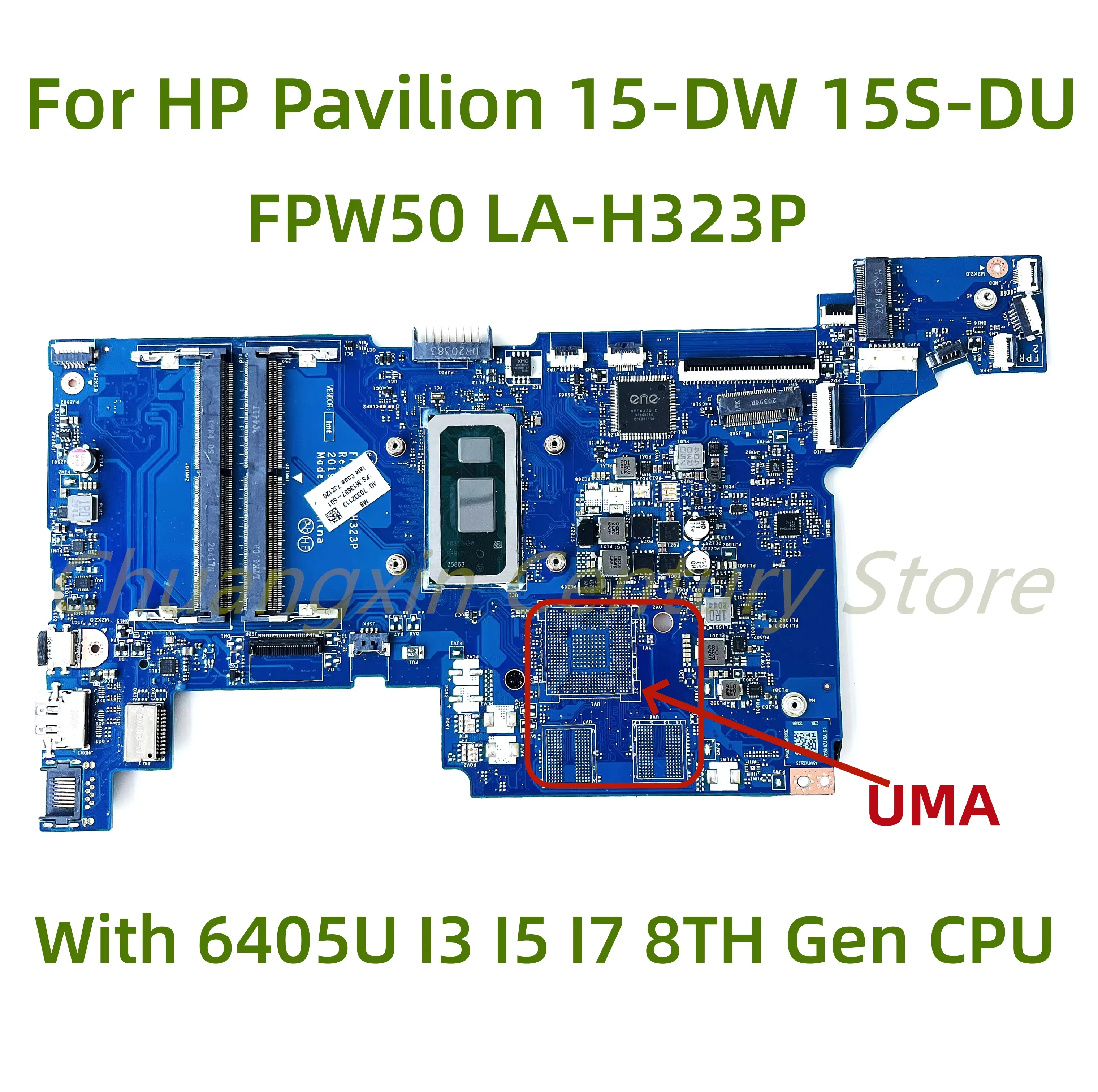 Suitable for HP Pavilion 15-DW 15S-DU laptop motherboard LA-H323P with 6405U I3 I5 I7-8TH/10TH CPU 100% testing