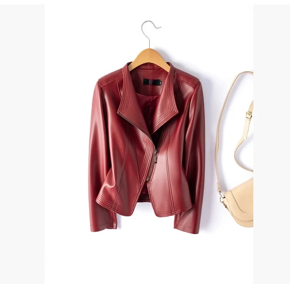 

2025 новая женская кожаная куртка на весну и осень, маленькая новая тонкая женская куртка больших размеров