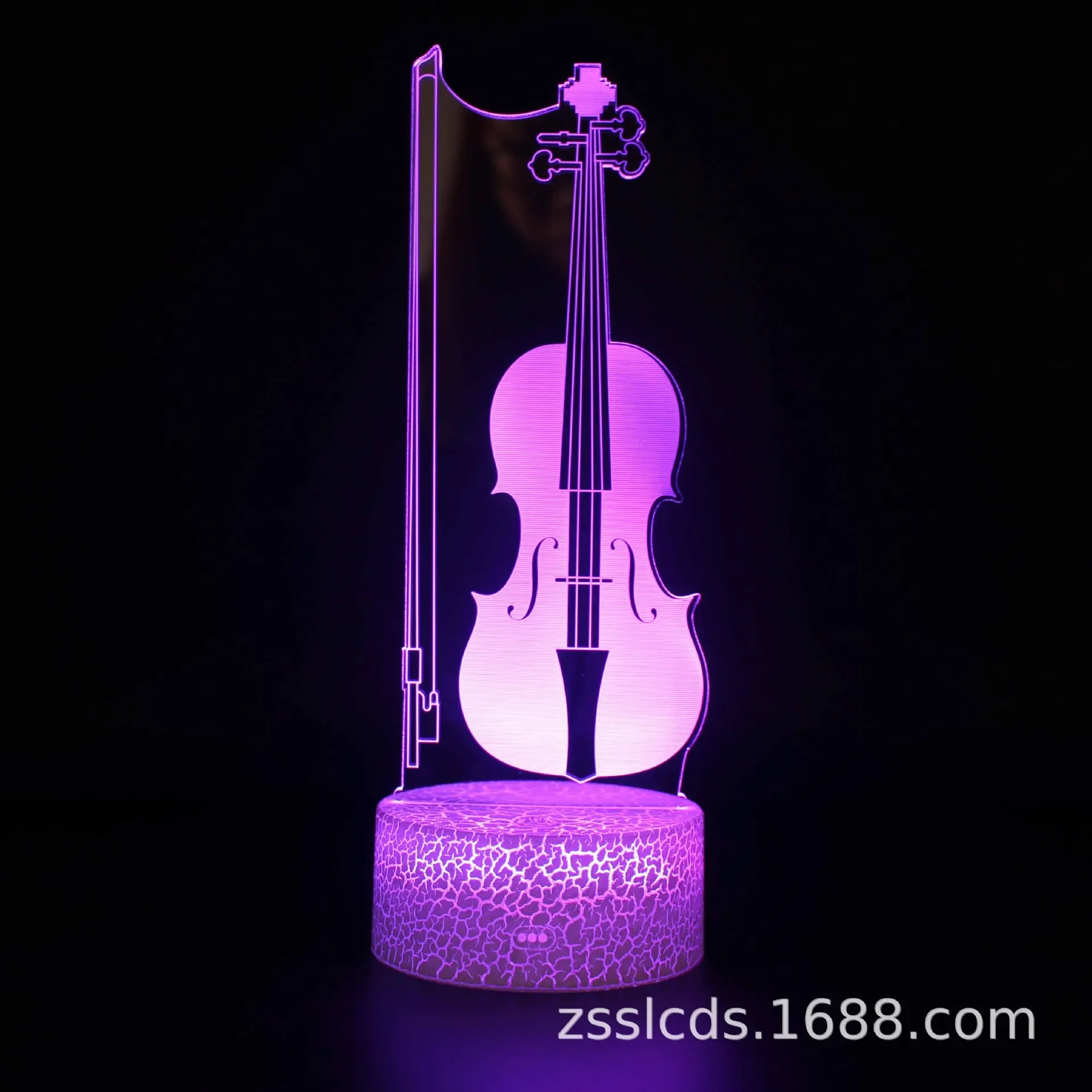 Acrylic 3D Table Lamp Touch Remote Control  Bass Guitar Violin Home Room Decor LedLights Lamp Creative Music Night Lights Gift