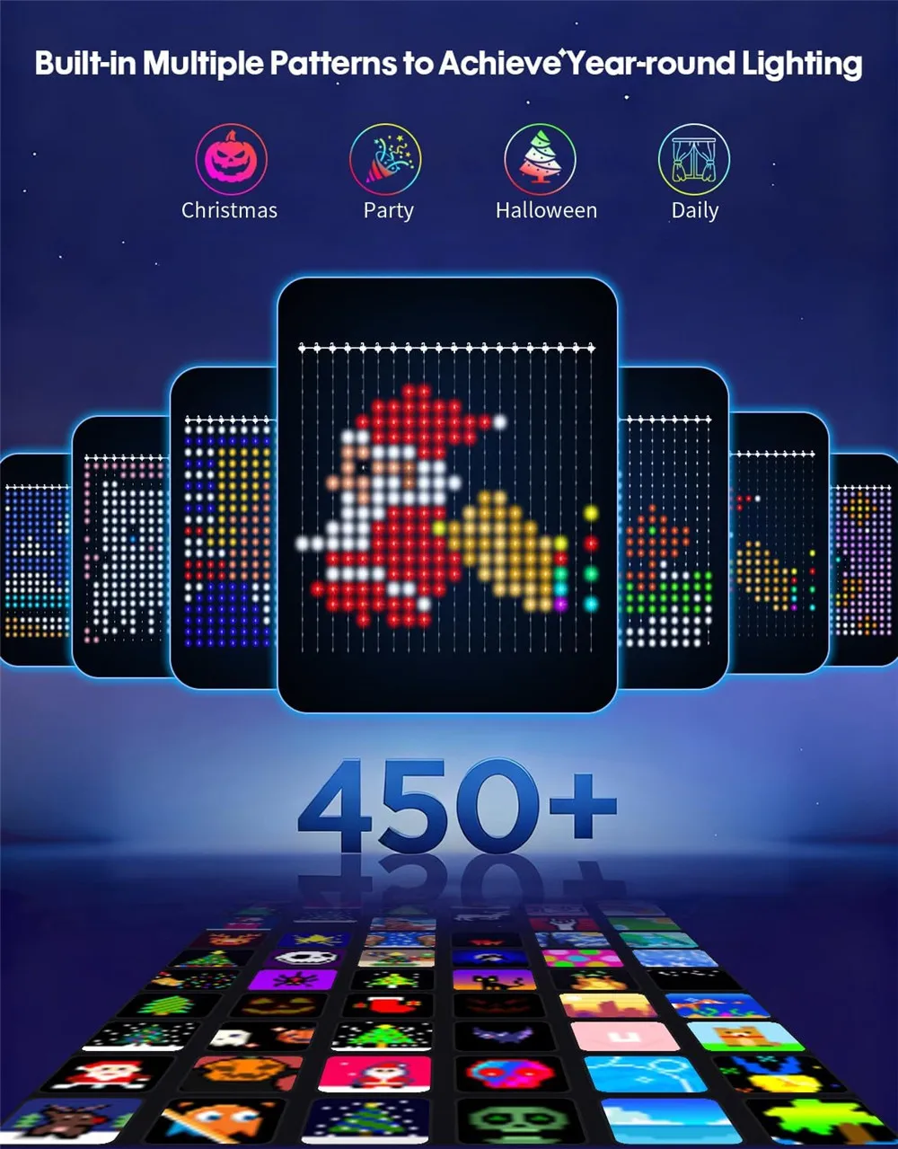 400-800 LED Smart Curtain Lights String Lights with App Remote Control Music Sync Christmas Curtain String Outdoor Fairy Lights
