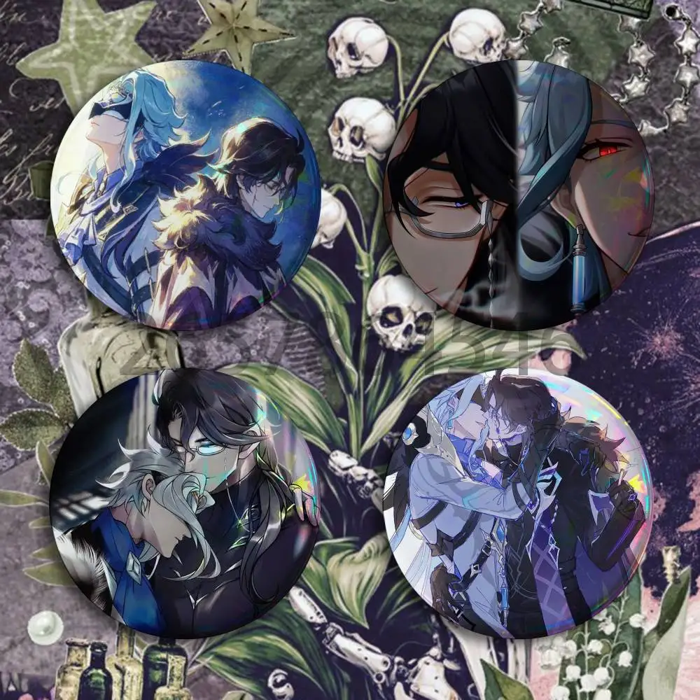 D-Dottore Pantalone Dottolone Button Badge Set Pin Single Pack Anime Merch for Ita Bags Badge Collectible Buttons