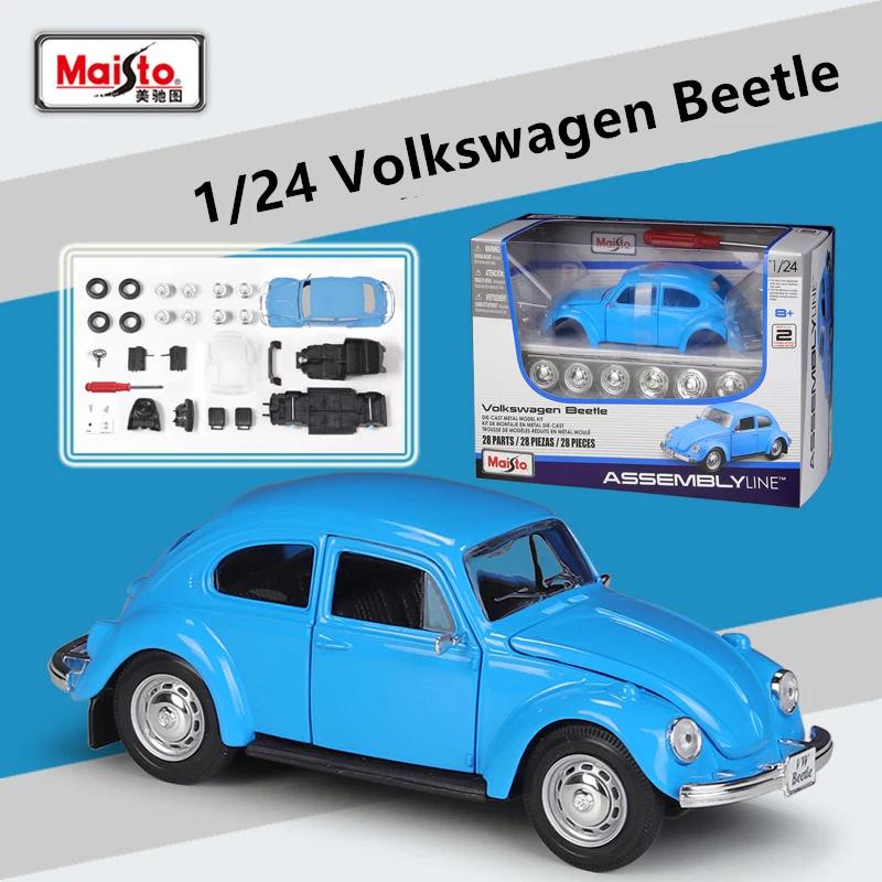 Maisto Assembly Version 1:24 Volkswagen Beetle Alloy Car Model Diecasts Metal Toy Car Vehicles Model Simulation Childrens Gifts