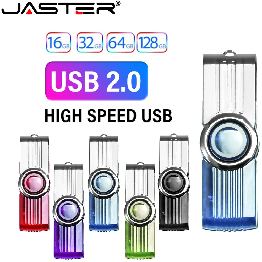 JASTER Metal Rotatable USB 2.0 Flash Drives 64GGB 32GB High speed Pen drive Fashion Memory stick 16GB 8GB 4GB U disk for Laptop