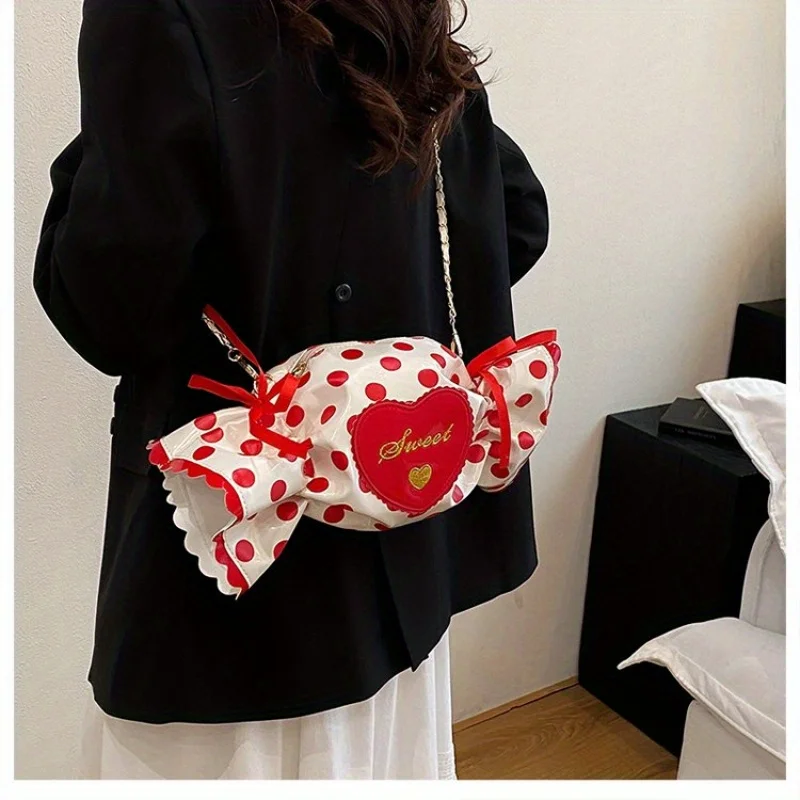 

Nylon Candy Chains Shoulder Bag Zipper Dots Hot Selling Women's Bags on Sale 2025 New Popular Fashion Versatile Crossbody Bag