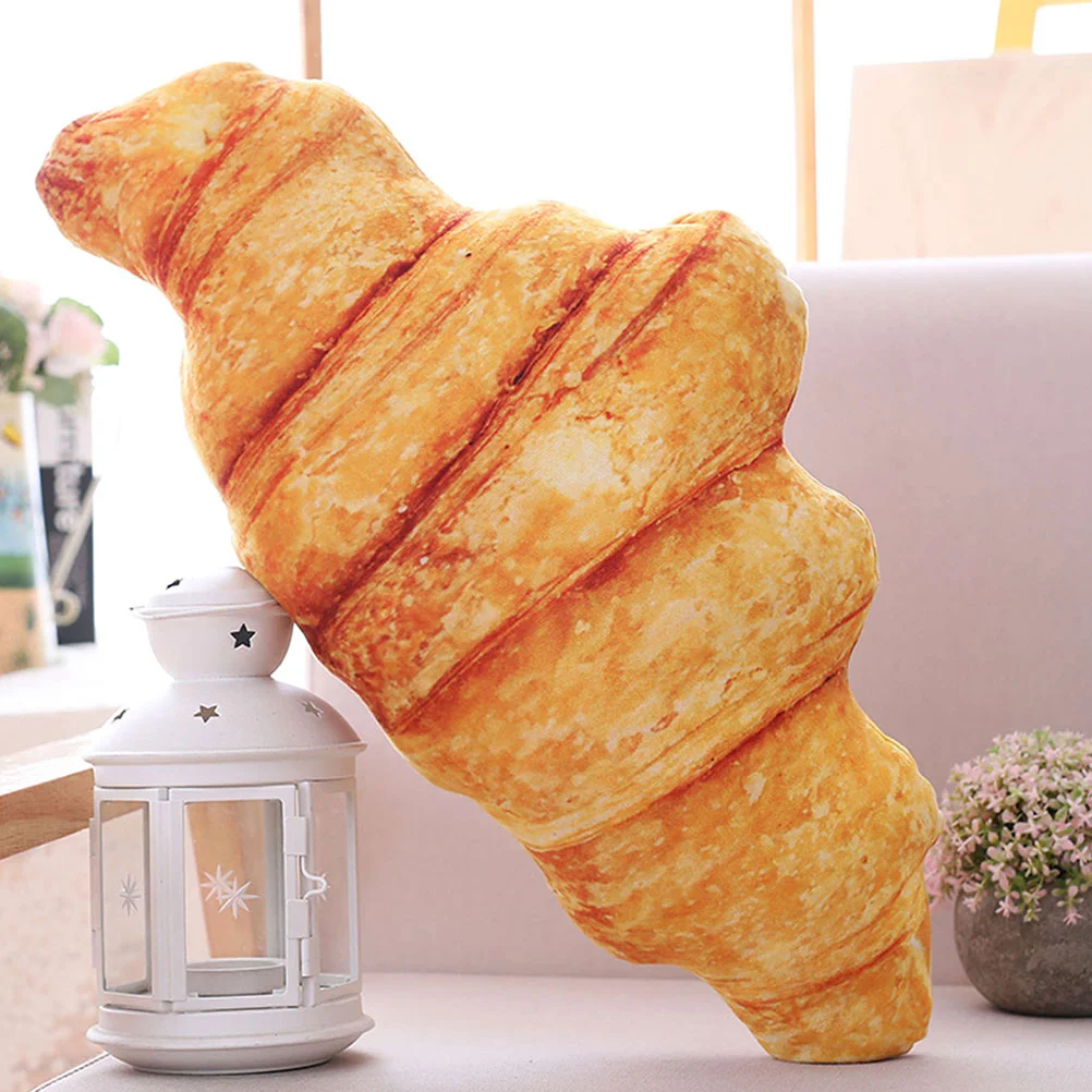 55cm Creative Simulation Bread Pillow Lumbar Pillow Plush Toy Croissant Cushion PP Cotton Stuffed Toy for Office Home