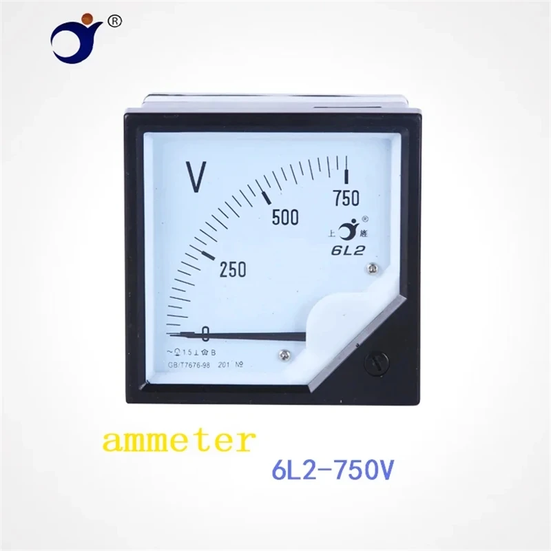 

1Pcs 6L2 Voltmeter AC 200V 250V 300V 400V 450V 500V 750V 1000V 1200V 80mmX80mm Pointer Type Voltage Meter Mechanical Header