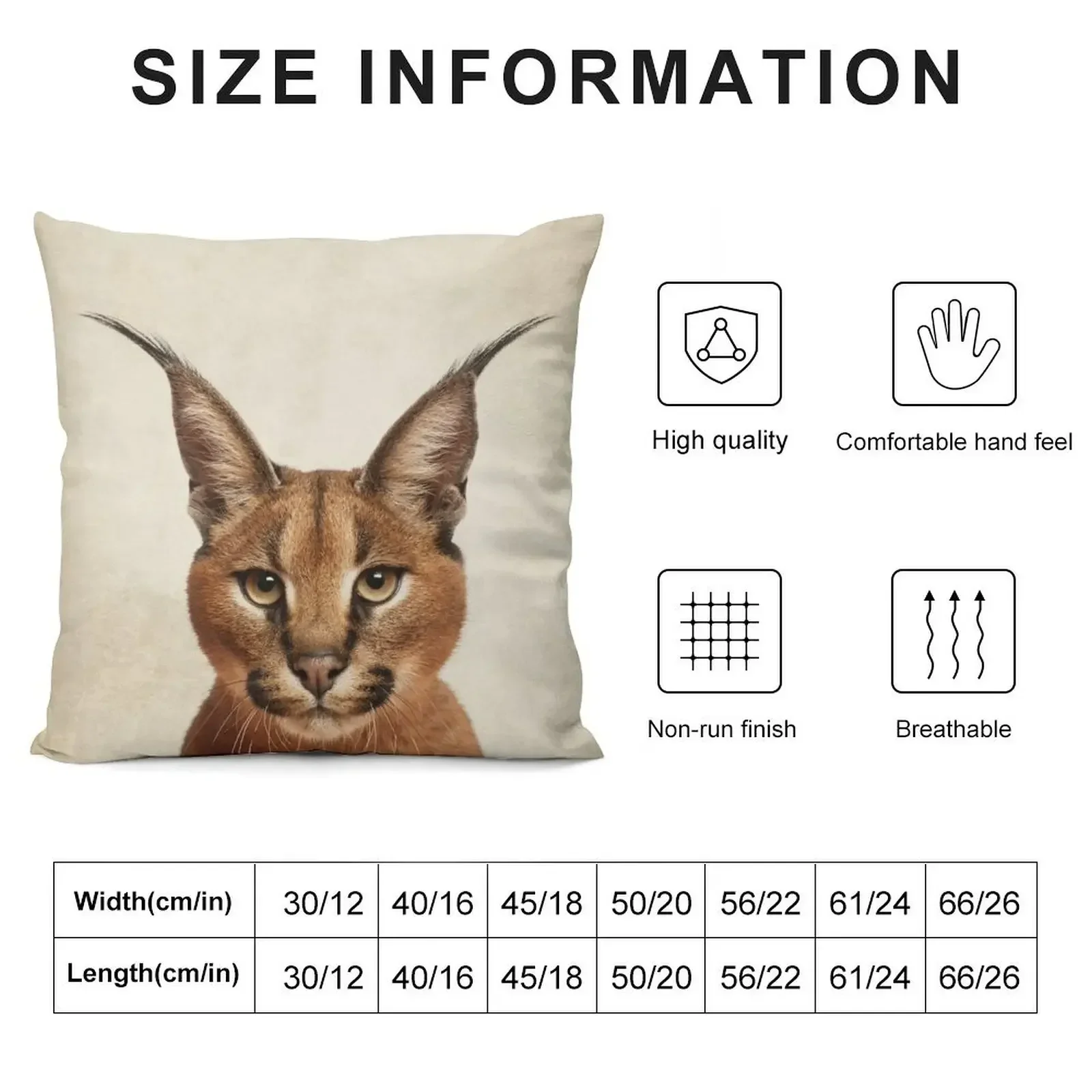 Caracal Cat Art, Savanna Animal Portrait Throw Pillow autumn pillowcase Pillowcases Cushion Covers Sofa pillow