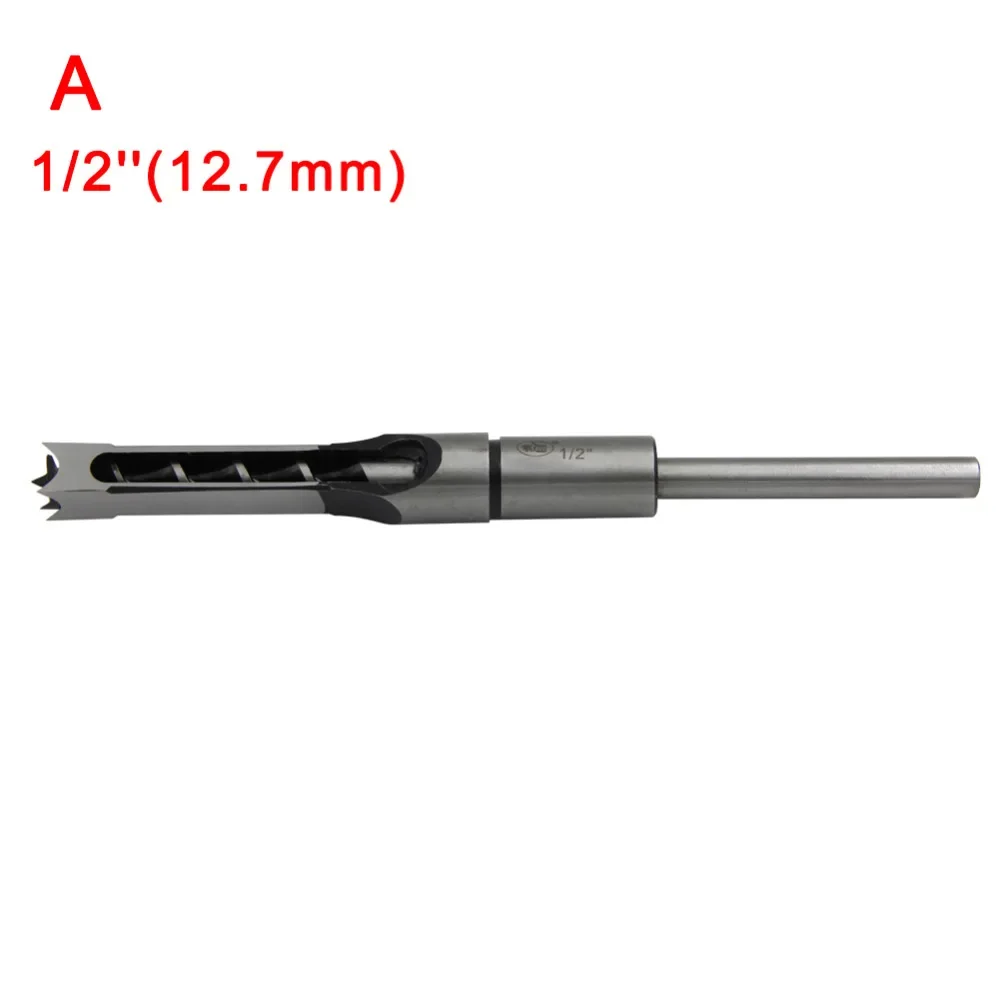 High speed steel HSS Square Hole Drill Bit Cutter Tool 5/16 to 1/2 Inch Woodworking Twist Drill Mortising Chisel Set Wood Drill