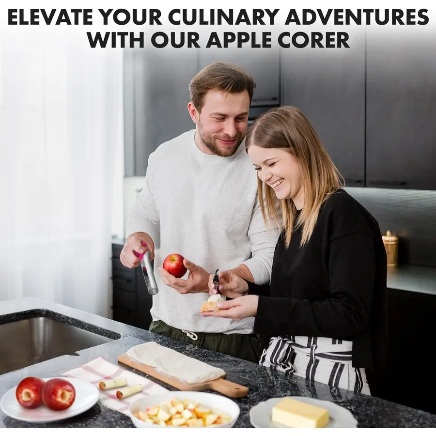 Premium appelboorgereedschap met ultrascherpe roestvrijstalen gekartelde messen voor efficiënt en gemakkelijk uitboren Ideaal voor het bakken van appels