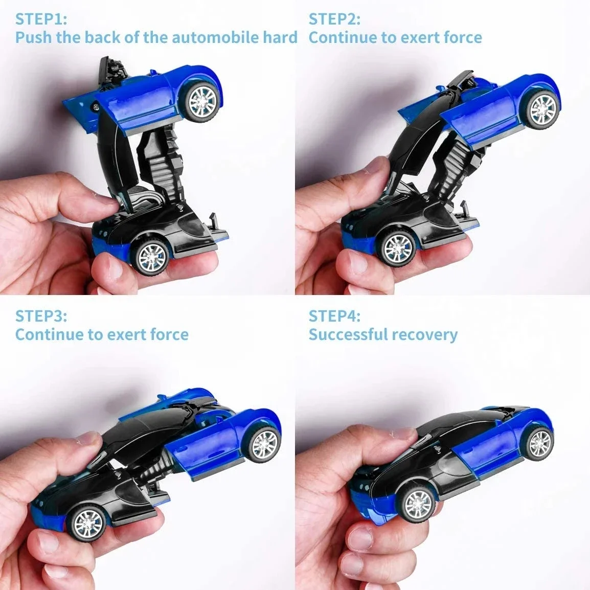 Onekey Automatic Collision Deformation Robot Boy Gift Dual Form Toy Car Father Son Interactive Model Car image 2