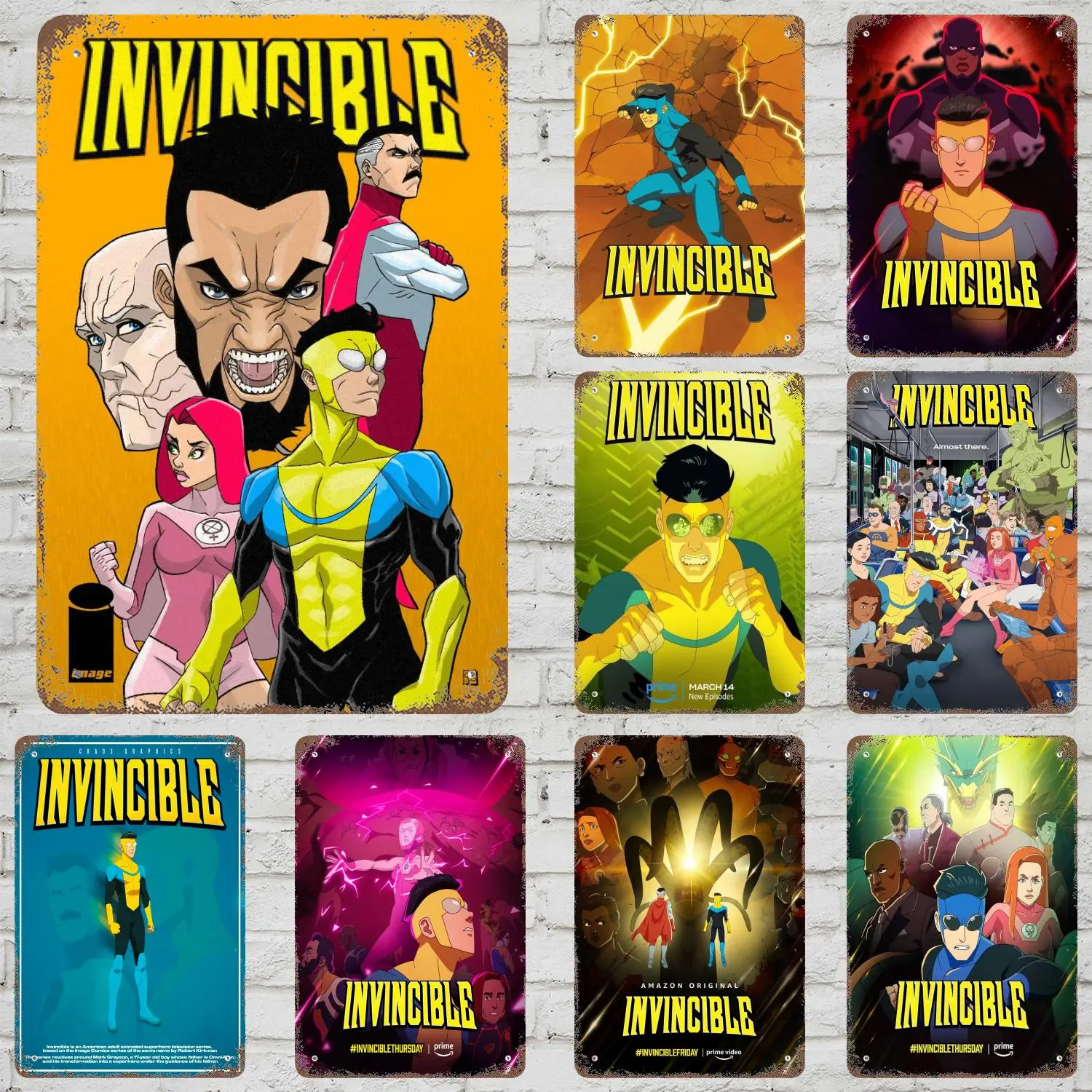 

MINISO Invincible Vintage Metal Tin Signs Posters Decor Retro Metal Plaque Wall Art Decor for Garage Bar