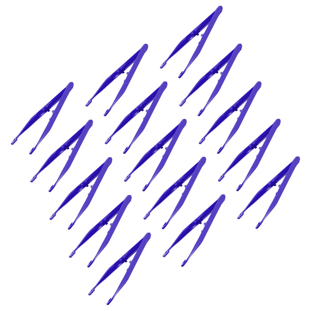 15Pcs Plastic Tweezers for Crafts Bead Handling Sticker Placement First Aid Home Office Hospital Multi Purpose Tool