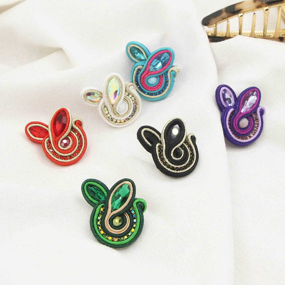 Soutache Jewelry Handmade Stud Earrings Boho Ethnic Women Earrings Colorful Fashion Accessories Trendy Gift New