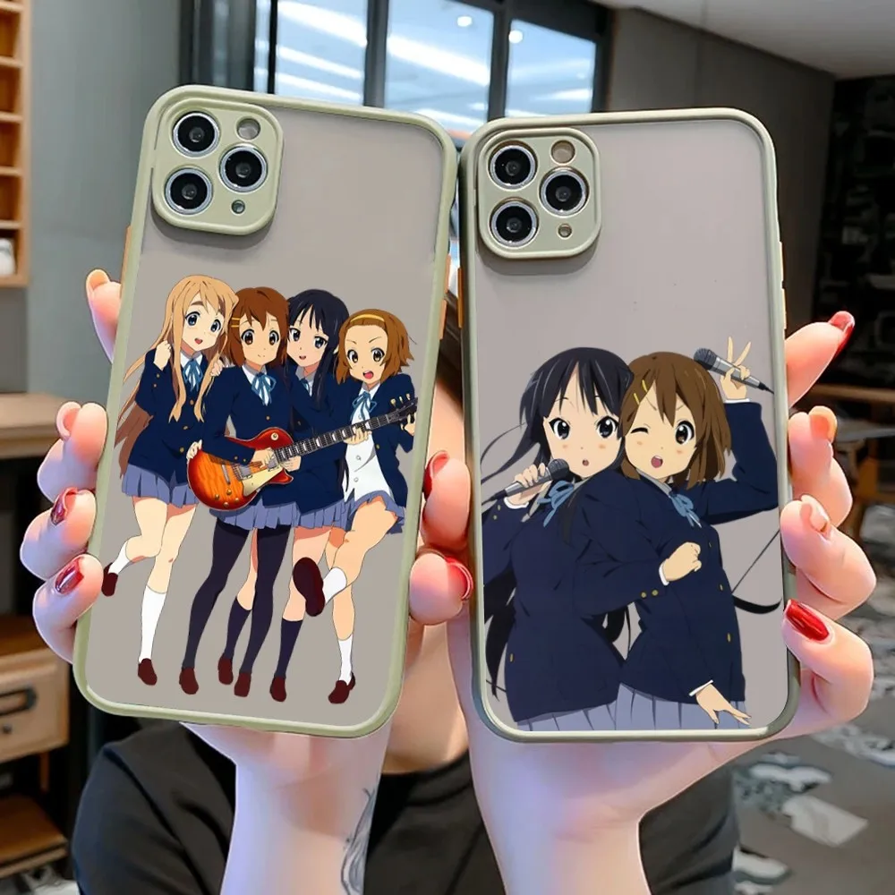 Anime K-ON Phone Case for iPhone 14 11 12 13 Mini Pro Max 8 7 Plus X XR XS MAX Translucent Matte Cover