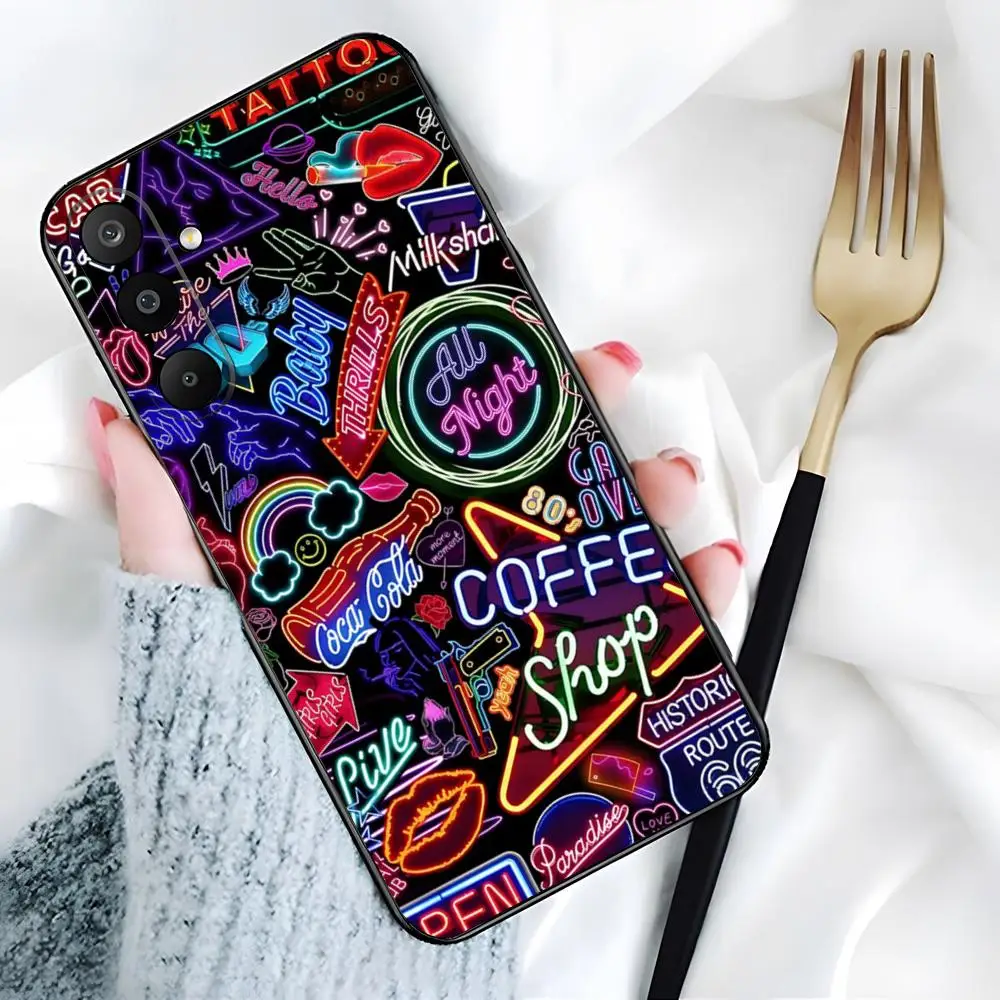 Colorful Neon Style Phone Case For Samsung S26 S25 Edge S24 S23 S22 Ultra Plus Fe A57 A37 A17 A27 5G Silicon Cover