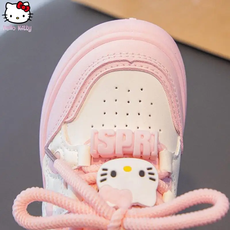 Kawaii الفتيات مرحبا كيتي أحذية رياضية أنيمي الكرتون الربيع والخريف جديد سانريو أحذية مجلس عادية لينة وحيد الاحذية البيضاء