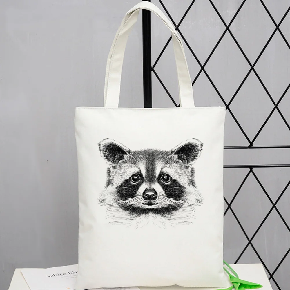 Mapache shopping bag cotton recycle bag shopper shopper tote reusable bag net shoping cabas