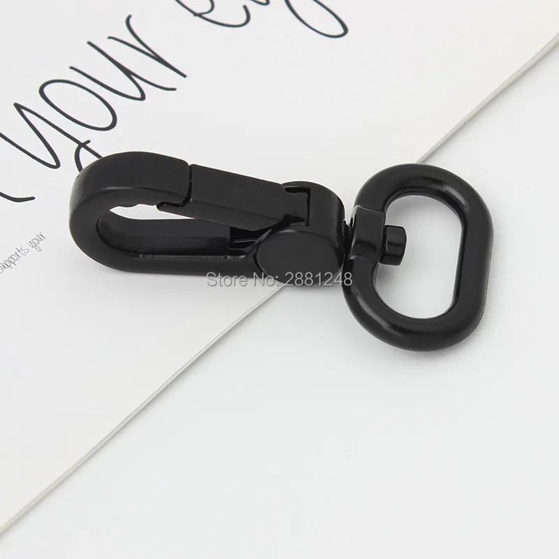 10-30-100pcs dark black 11mm 13 15mm 20mm trigger snap hook metal trigger snap hook swivel clasp hooks hardware handbags purses