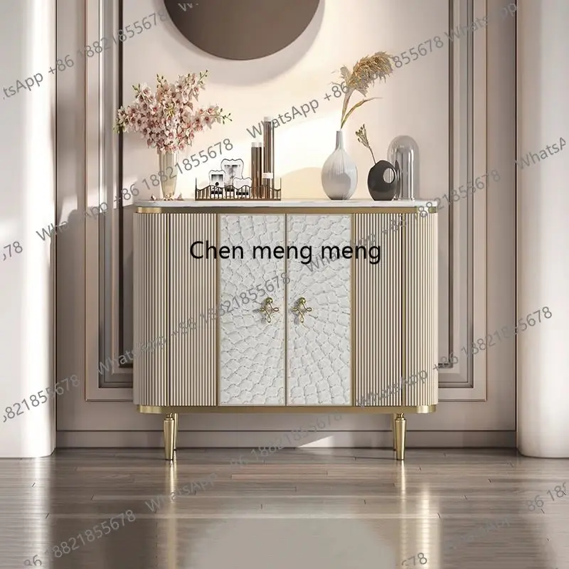 American light luxury door cabinet, living room solid wood storage cabinet, shell decorative dining side cabinet