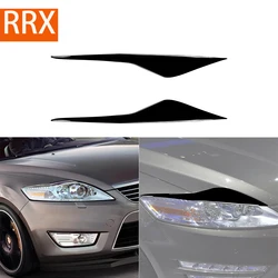 For Ford Mondeo MK4 2007 2008 2009 2010 2011 2012 2013 Headlight Eyebrows Eye Cover Piano Black Refit Stickers Car Accessories