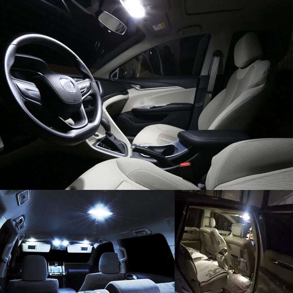 4 Pcs Universal Fitment Atmosphere Lamp Double Ended in White Color, COB Ceramic Lamp for Dome Reading Map Light of Car Interior