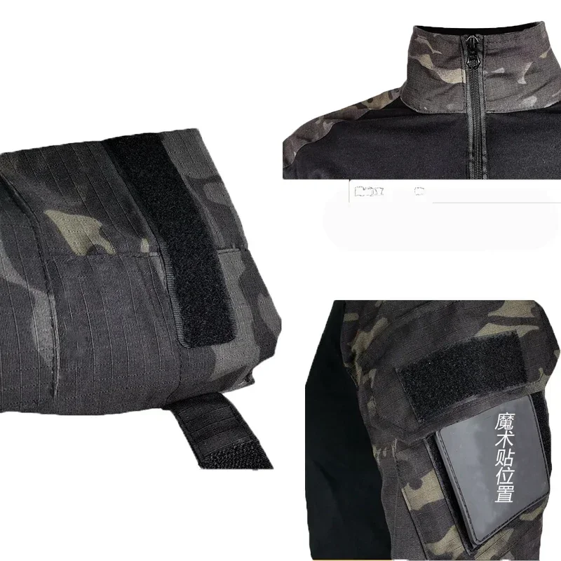 Uniformi militari Set per uomo Camouflage traspirante Multicam vestito nero camicia da combattimento tattico Cargo uniforme da caccia Set