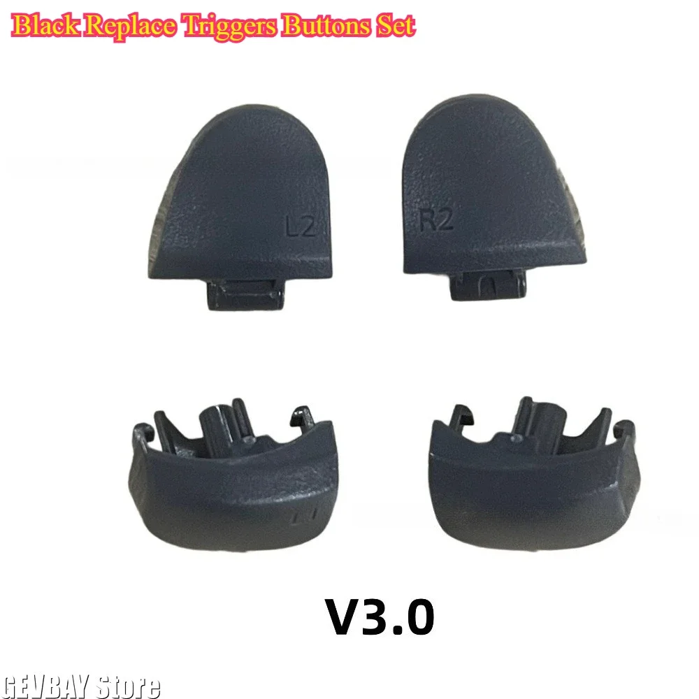 R1 L1 R2 L2 Trigger Button Replacement Kit, Black Buttons for PS5 Controller Version 010 020 030, Game Repair Accessory