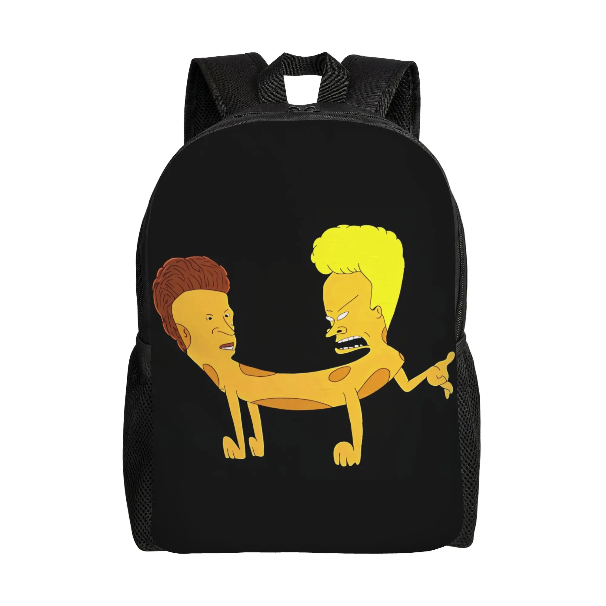 Beavis And Butt Head Weird Hot Dog Form Backpack  Hiking Backpacks Men Colorful Durable High School Bags Pretty Rucksack