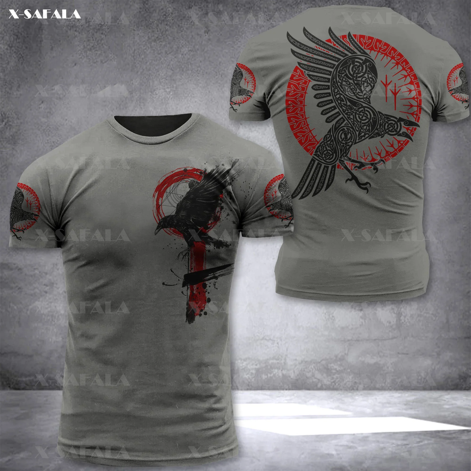 VIKING Raven Odin 3D Printed High Quality T-shirt Summer Round Neck Men Female Casual Fashion Short Sleeve TeeTop-5