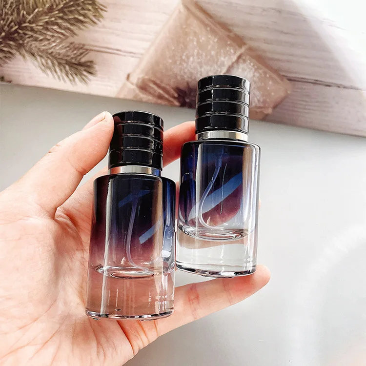 30ml Gradient Black Glass Perfume Spray Bottle Oval Atomiser Portable Cosmetic Travel Refill Perfume Bottle