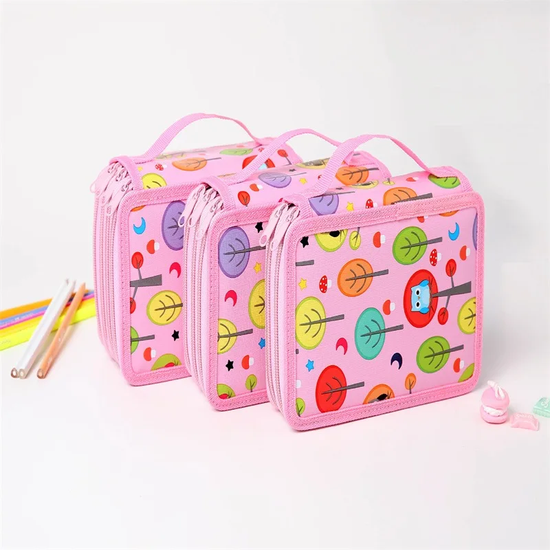 32/52/72 Hole Sketch Pencil Case Zipper Large Capacity Art Painting Drawing Sketch Pen Storage Bag Organizer Paintbrush Statione