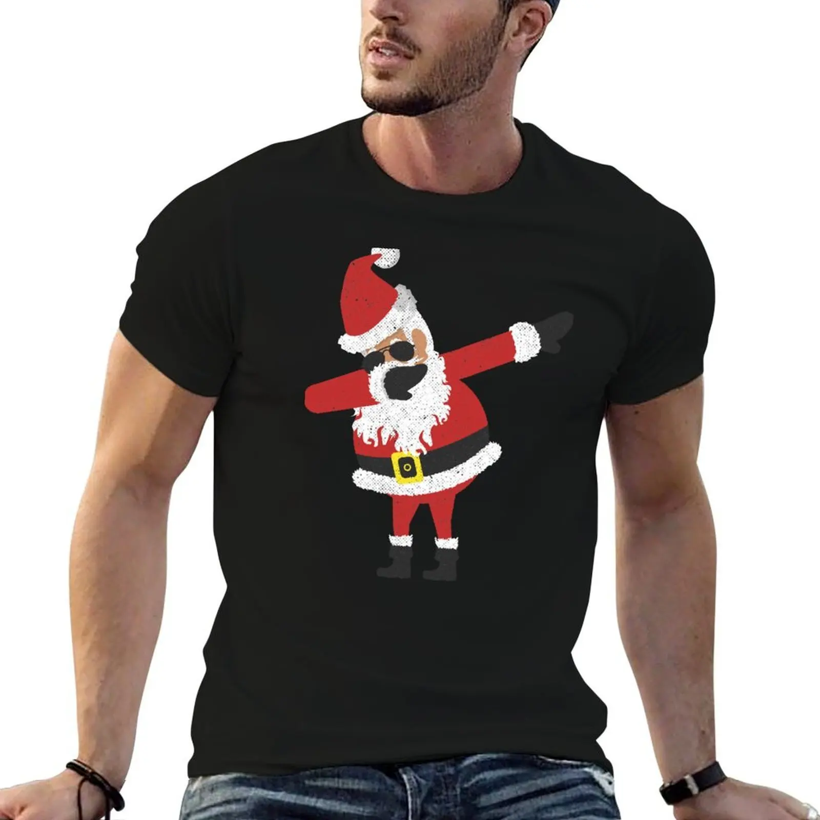 

funny high cotton t 100% man cotton quality shirts t T-Shirt Santa t man shirts shirts Dabbing