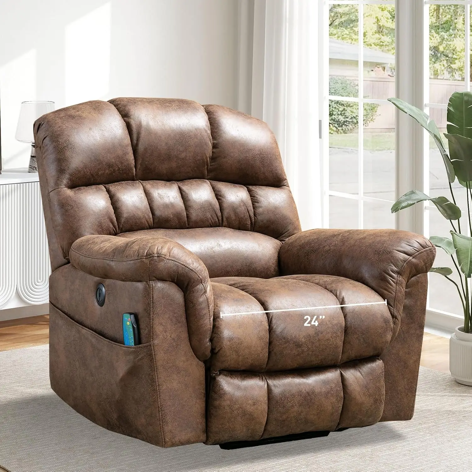

Power Lift Chairs Recliner with Massage and Heating, Electric Recliner Chair with 24" Wide Seat for Big People, Full Padded Back