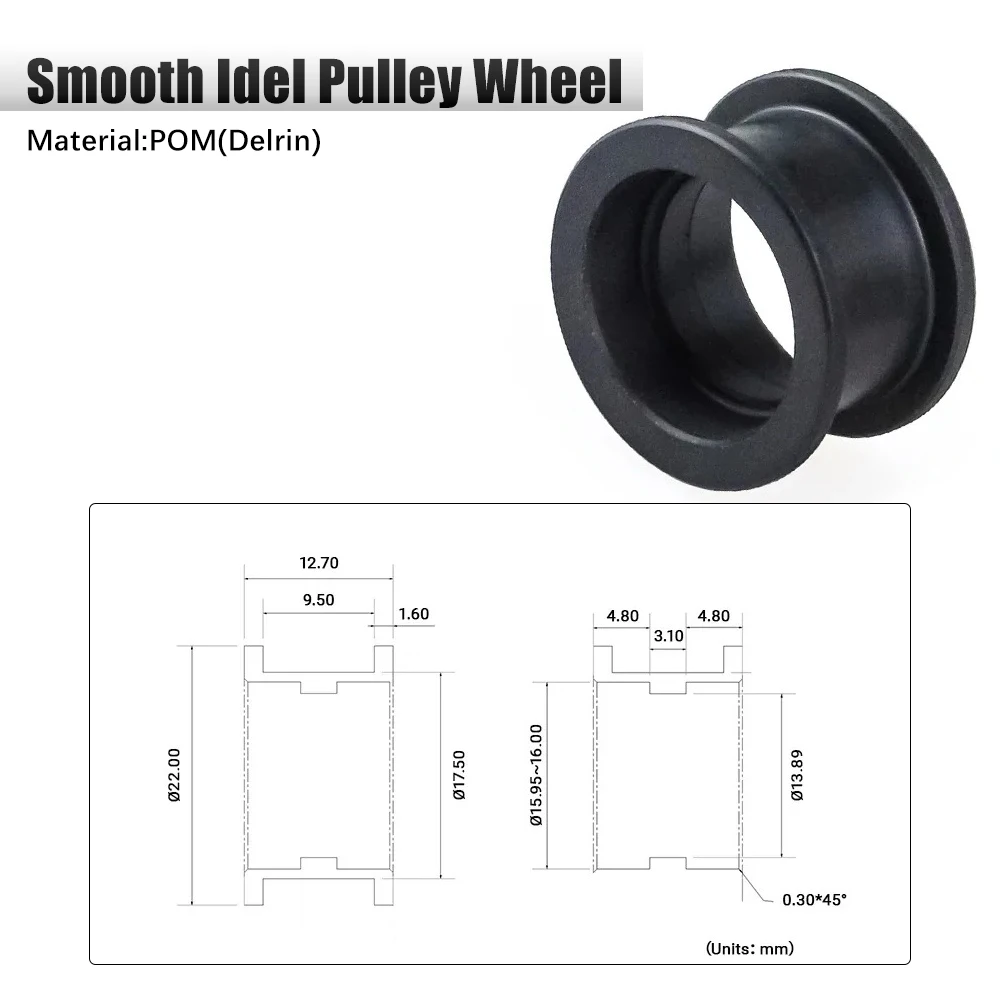 

10Pcs High Precision CNC Delrin Smooth Idler Pulley Wheel POM V-Slot Sold Wheel for V-Slot Rail Aluminum Profiles 3D Printer