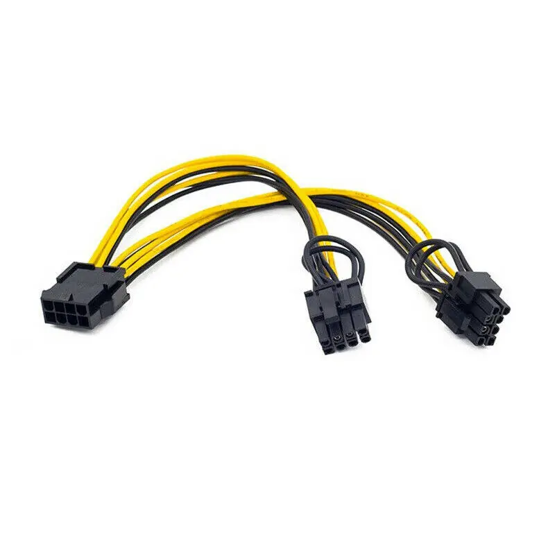 EPS CPU 12V 8 Pin To Dual 8 (6+2) Pin PCIE Adapter Power Supply Cable For Mining Card