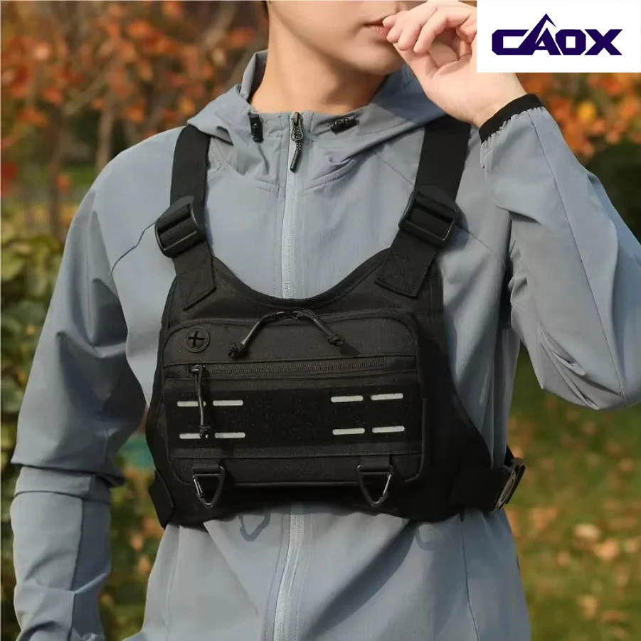 

Уличная нагрудная сумка для мужчин, передняя сумка для снаряжения, жилет для бега, держатель для телефона, тактический спортивный рюкзак, рюкзак для пешего туризма, рыбалки, кемпинга