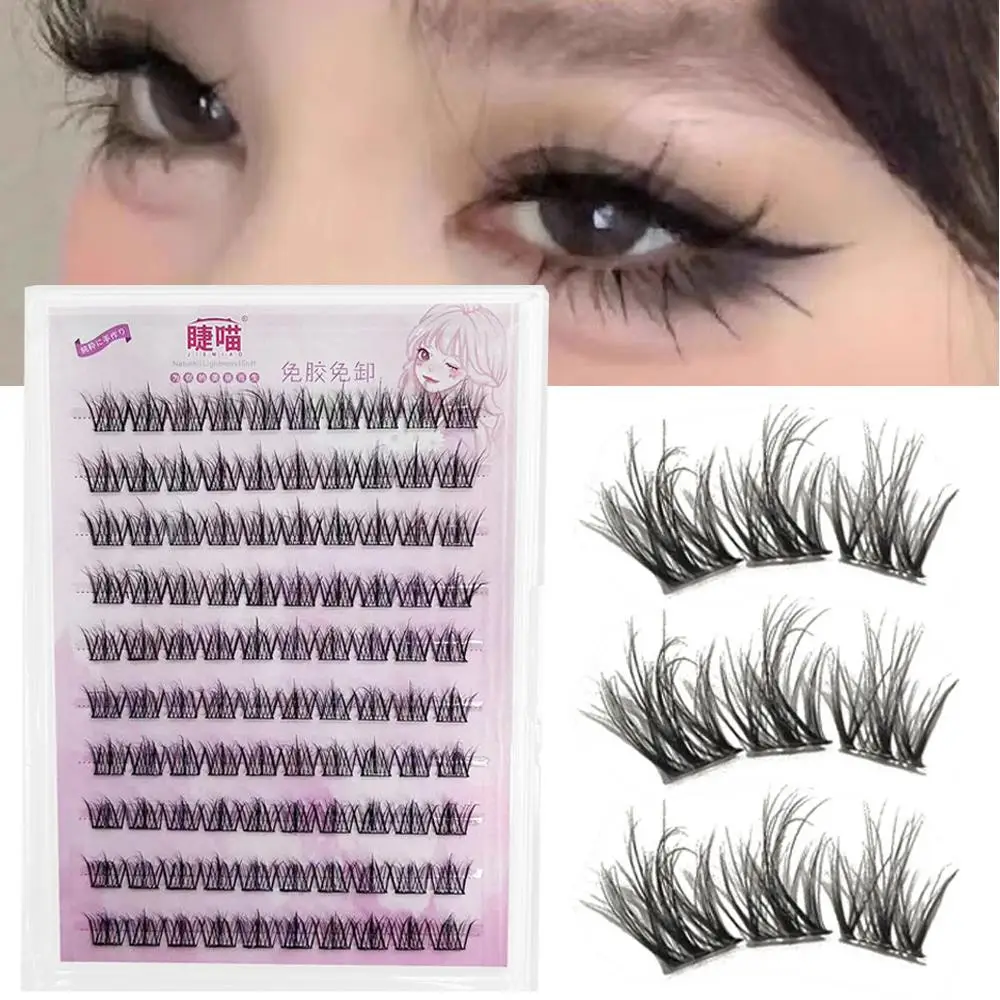 

Self Adhesive Eyelashes Glue Free Fake Lashes Natural Look Mixed Tray DIY Eyelash Extension Volume Lash Clusters Eyelashes Long