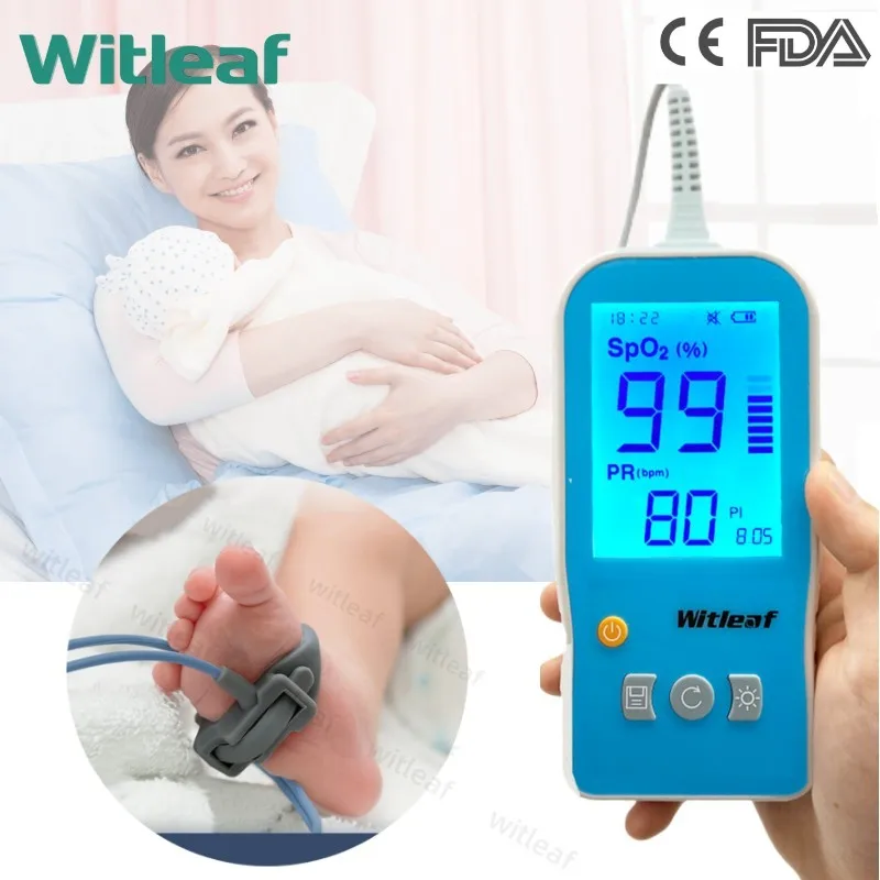 Neonate Handheld Pulse Oximeter Child Adult Medical Heart Rate Monitor Compatible Nellcor DS100A Sensor SPO2 PR PI Sleep Monitor