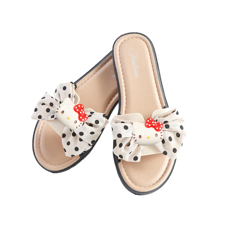 

Sanrio hello kitty first walkers Summer Bow Slipper Women's Home Summer Home Sandals Women's Vacation Girlfriend Beach Shoes