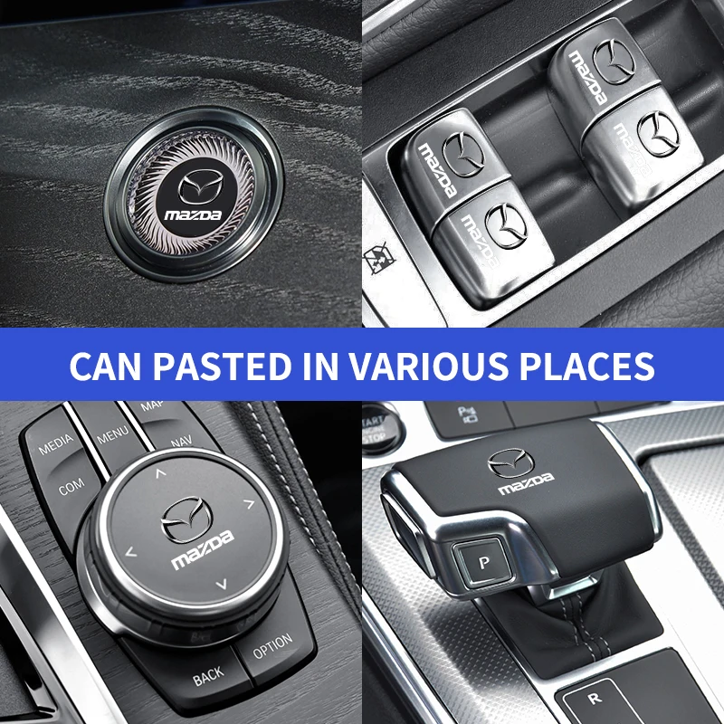 Car Styling Car Window Lift Button Sticker Steering Wheel Emblems For Mazda 2 3 4 5 6 7 8 ATENZA Axela 6 323 626 RX8 CX6 CX5 CX4