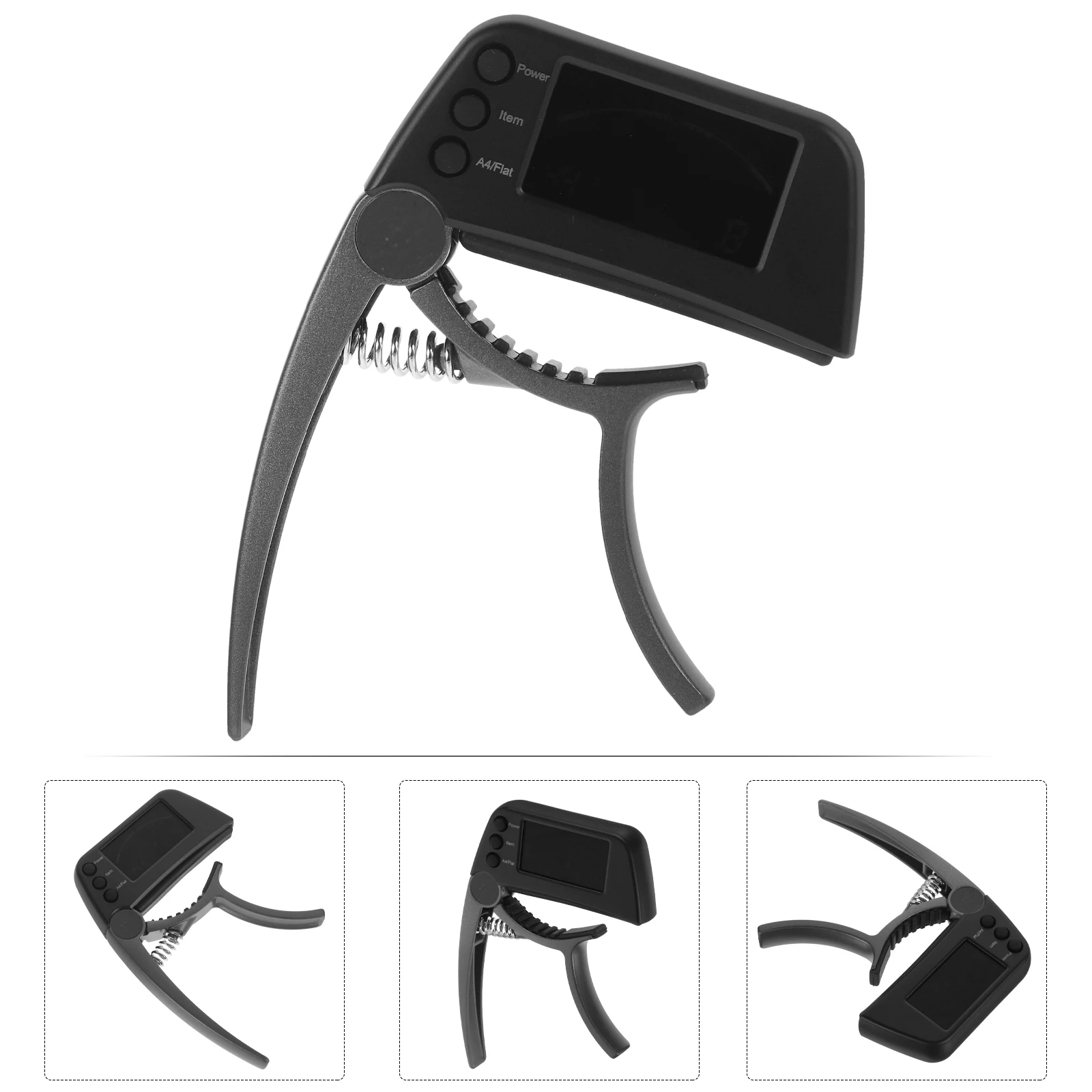 

2-Pcs Electric Digital Lcd Tuner Capo Combo Accurate Rapid Tuning For Acoustic Electric Bass Ukulele Banjo Classical Guitar Gold