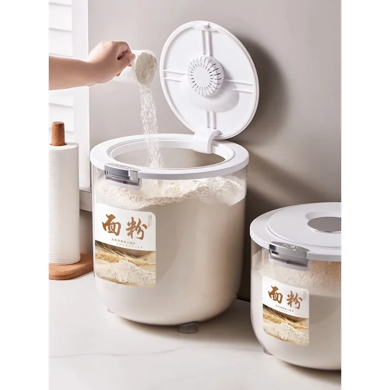 Flour barrel 30 kg sealed moisture-proof storage tank food grade special large-capacity kitchen household put rice insect-proof