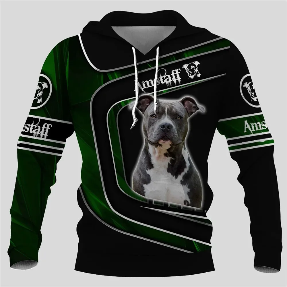 

HX Amstaff толстовки с 3D графикой зеленый свет животные собаки толстовка модный пуловер Harajuku толстовка мужская одежда