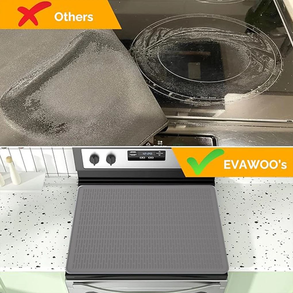 Stove Top Covers for Electric Stove Ceramic Glass Top Cooktop Protector Silicone Stove Top Protector Mat Non-slip Drainage Pad